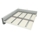 Pakabinamos lubos su trijų sluoksnių gipso kartono plokščių danga ant dviejų lygių profilių karkaso
