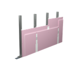 Apsauginės sienos (šachtos konstrukcija) su dviejų sluoksnių gipso kartono plokščių danga