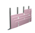 Apsauginės sienos (šachtos konstrukcija) su keturių sluoksnių gipso kartono plokščių danga