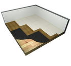 Sausos grindys ant medinio pagrindo su vieno sluoksnio gipso kartono plokščių danga